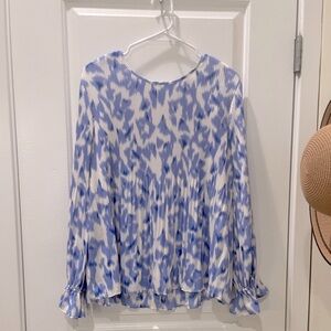 NINE WEST…Purple/Blue Hues Patterned Blouse
